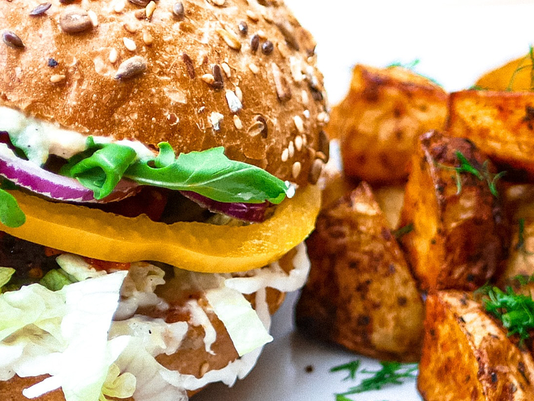 Receta de hamburguesa vegana con brotes de alfalfa
